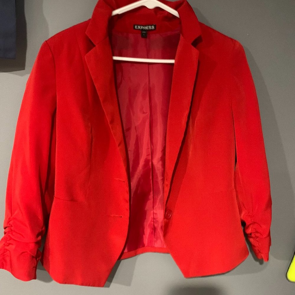 Express Women's Blazer Red Size 8